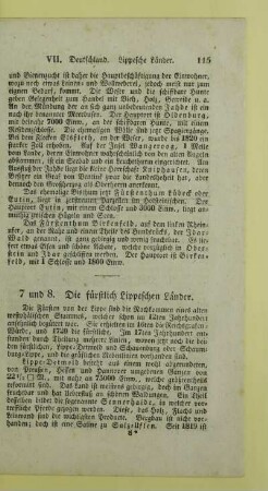 7 und 8. Die fuerstlich Lippeschen Laender
