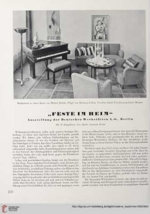 "Feste im Heim" : Ausstellung der Deutschen Werkstätten A.-G., Berlin