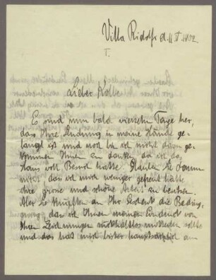 Brief von Hans Albrecht Graf von Harrach an Georg Kolbe