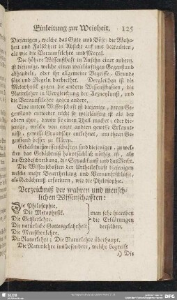 Verzeichniß der wahren und menschlichen Wissenschafften