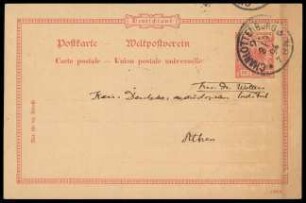 Postkarte an P. Wolters