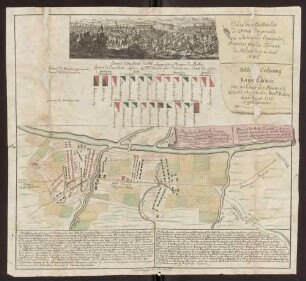 Didone: Schlachtordnung der kaiserlichen Armee unter dem kaiserlichen Feldzeugmeister Marquis de Botta, von welchem die spanischen Alliierten bei dem Bache Didone [bei Piacenza] am 10. August 1746 geschlagen wurden