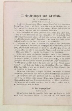 II. Erzählungen und Schwänke