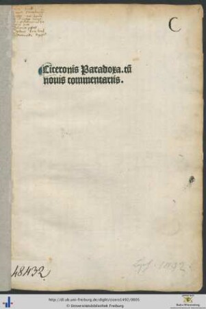 Ciceronis Paradoxa : cū nouis commentariis