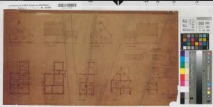 Einfamilienhaus zur Kleinsiedlung Grundrisse, Ansichten, Schnitte (1930) 1 : 100 35 x 66,5 Pause Westfälische Heimstätte Dortmund Wohnungsgesellschaft Münsterland