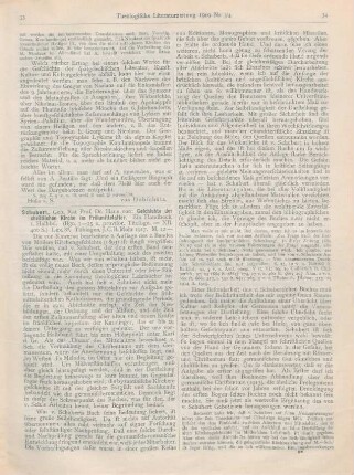 33-35 [Rezension] Schubert, Hans von, Geschichte der christlichen Kirche im Frühmittelalter. Ein Handbuch. I. Halbband