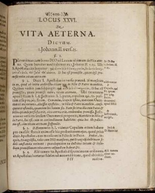Locus XXVI. De Vita Aeterna.