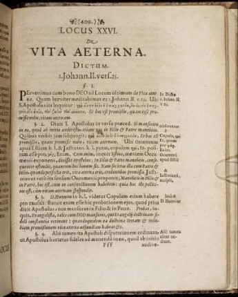 Locus XXVI. De Vita Aeterna.