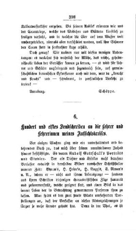 Hundert und elftes Sendschreiben an die Lehrer und Lehrerinnen meines Aufsichtskreises
