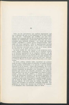 III - [La crisis político-social del año XX: el régimen del caudillaje]