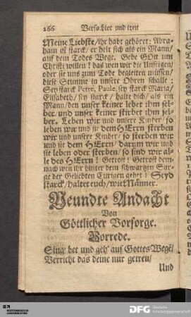 Neundte Andacht. Von Göttlicher Vorsorge.