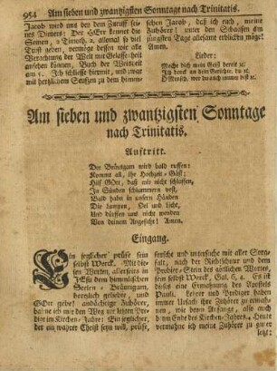 Am sieben und zwantzigsten Sonntage nach Trinitatis