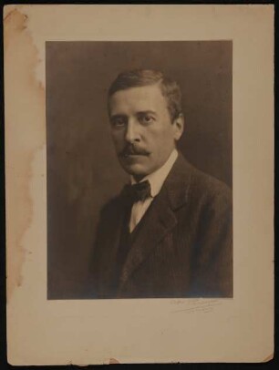 Portrait von Hugo von Hofmannsthal mit Fliege im Halbprofil