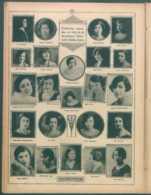 Profesoras egresadas, en 1925, de la Academia Nacional de Bellas Artes