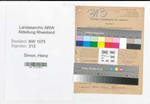 Entnazifizierung Heinz Simon , geb. 24.04.1916 (Angestellter)