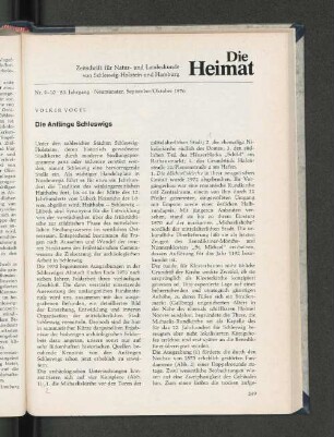 Nr. 9 - 10. 83. Jahrgang. Neumünster, September / Oktober 1976.