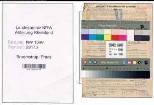 Entnazifizierung Franz Broemstrup , geb. 06.03.1898 (Kraftfahrzeugmeister)