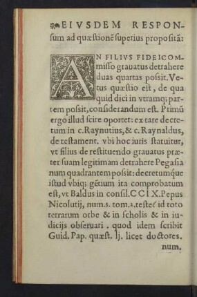 Eiusdem responsum ad quaestione superius proposita