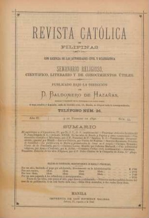 Ano II. 9 de Febrero de 1890, Núm. 53