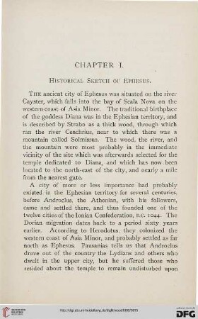 Chapter I: Historical, Sketch of Ephesus