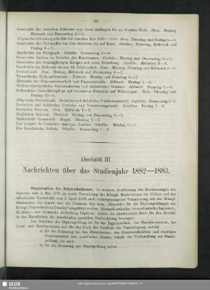 Organisation des Polytechnikums