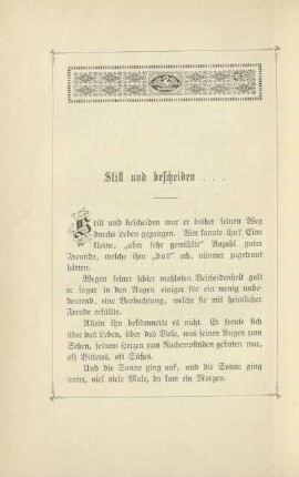 Still und bescheiden...