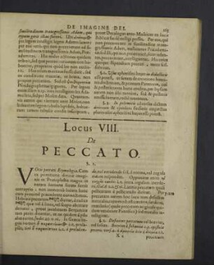 Locus VIII. De peccato.