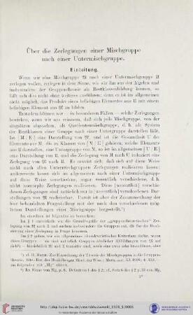 Über die Zerlegung einer Mischgruppe nach einer Untermischgruppe.