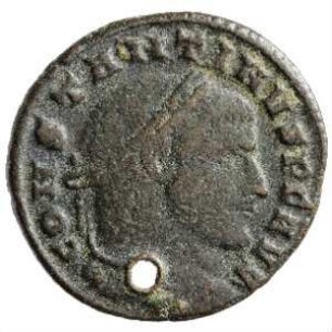 Münze, Follis, Aes 1, Herbst 307 bis Frühling 308 n. Chr.
