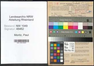 Entnazifizierung Paul Moritz , geb. 08.07.1913 (Arzt)