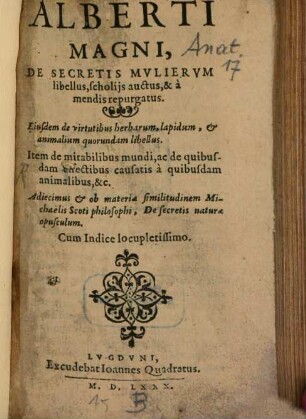 De secretis mulierum libellus