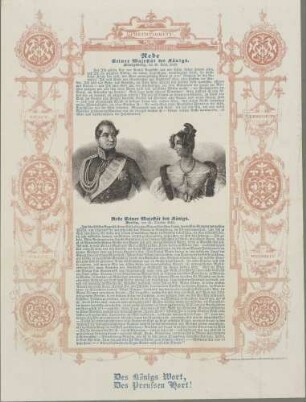 Rede/ Seiner Majestät des Königs./ Königsberg, am 10. Sept. 1840.