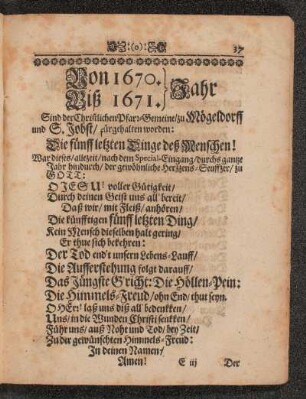 Von 1670. Biß 1671. Jahr