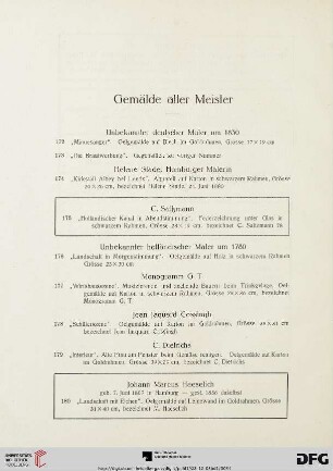 Gemälde alter Meister (Nr. 172-202)