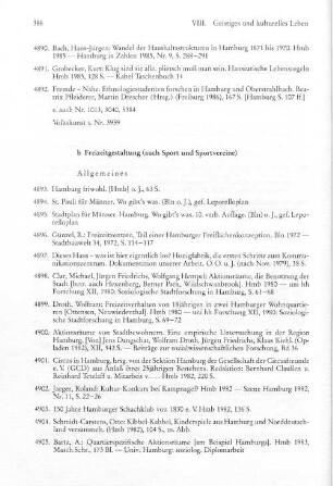 b Freizeitgestaltung (auch Sport und Sportvereine)
