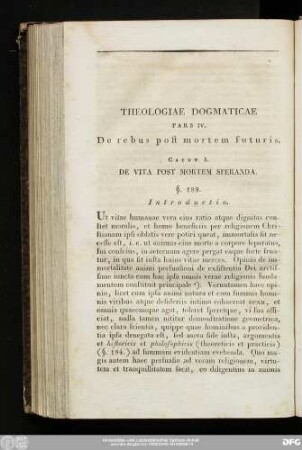 Caput I. De Vita Post Mortem Speranda.