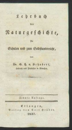 Lehrbuch der Naturgeschichte für Schulen und zum Selbstunterricht