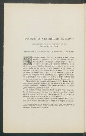 Páginas para la historia de Cuba : Documentos para la historia de la escultura en Cuba