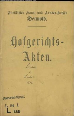 Lücke, Hermann gegen Albert Luden - Schuldforderung