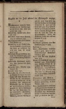 Register wo die Zahl allemal die Seitenzahl anzeigt.