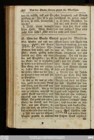 II. Von der Gnade Gottes gegen die Menschen.