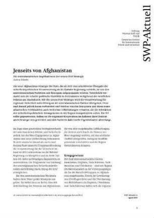 Jenseits von Afghanistan : die zentralasiatischen Implikationen der neuen ISAF-Strategie