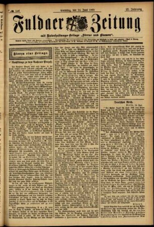 Erste Ausgabe vom Sonntag, den 16. Juni 1895.