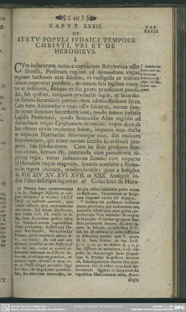 Caput XXXII. De statu populi iudaici tempore Christi, ubi et de Herodibus