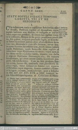 Caput XXXII. De statu populi iudaici tempore Christi, ubi et de Herodibus
