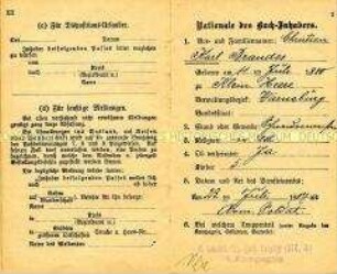 Militärpass des Arm.-Soldaten Christian Brandes