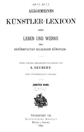 Bd. 2: Allgemeines Künstler-Lexicon. Bd. 2