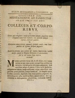 427-447, Ad Lib. XLVII. Tit. XXII. De Collegiis Et ...