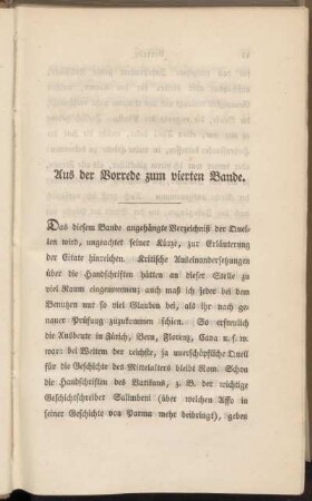 Aus der Vorrede zum vierten Bande.