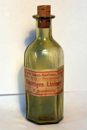 Flasche für flüchtiges Liniment aus der Potsdamer Löwen-Apotheke